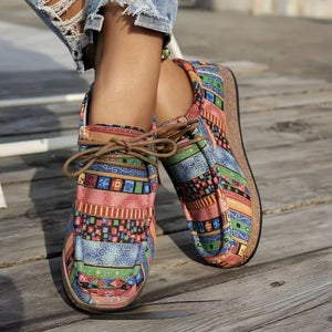 FolkTrail Canvas Lace-Up Flats, product view 3
