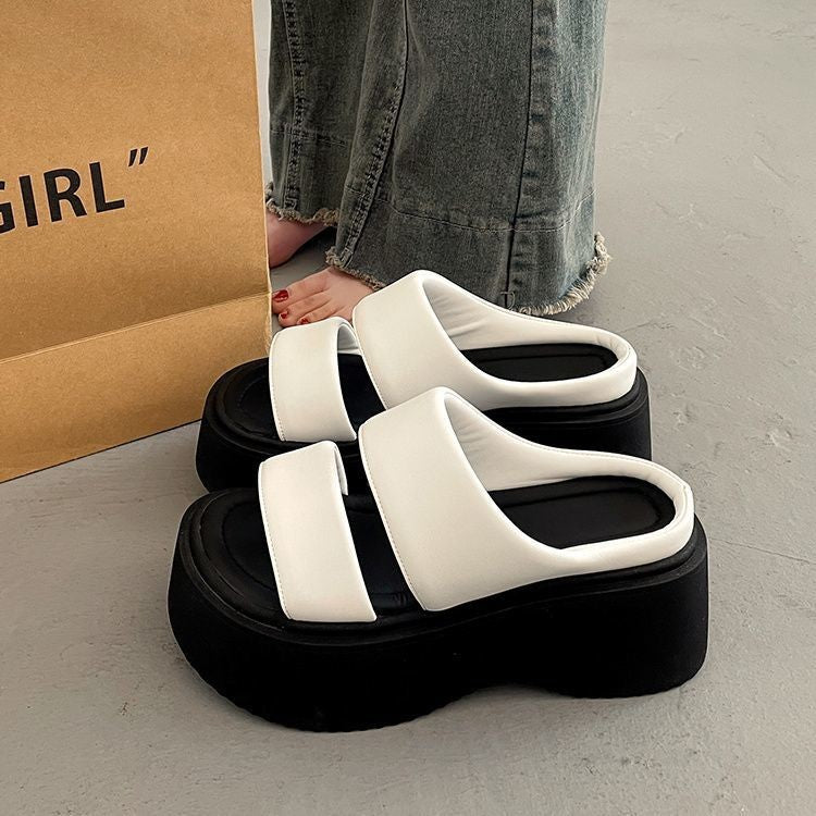 Heelrise Thick-Sole Open-Toe Heeled Sandals, product view 2