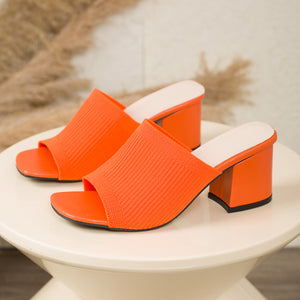Knitform Chunky Heel Square-Toe Sandals, product view 10