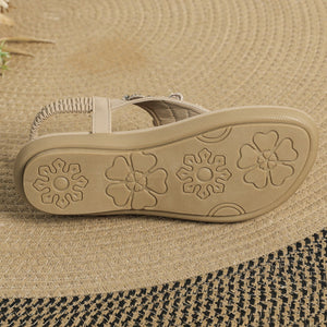 SparkleFlat Rhinestone Open-Toe Flat Sandals, product view 6
