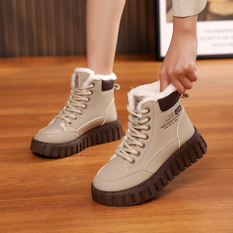 EmberTread Women's Lace-Up Platform Winter Boots