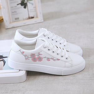 IvyBloom Leather Embroidered Sneakers, product view 3