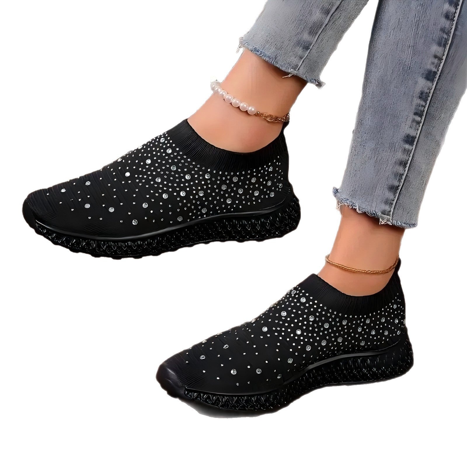 CrystalMesh Flat Sneakers, product view 1