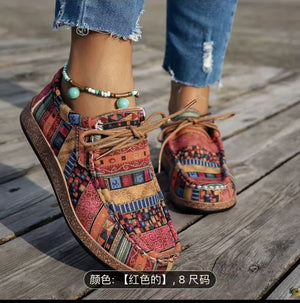 FolkTrail Canvas Lace-Up Flats, product view 2