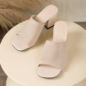 Knitform Chunky Heel Square-Toe Sandals, product view 8