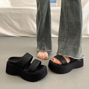 Heelrise Thick-Sole Open-Toe Heeled Sandals, product view 4