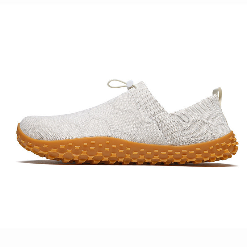 WideStride wide-toe knit barefoot shoe for mild September days