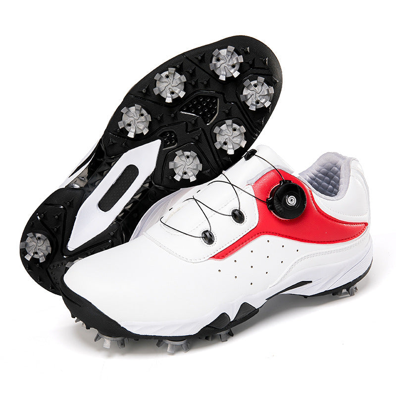 FairwayEase spiked golf shoes used in a golf shoe care guide