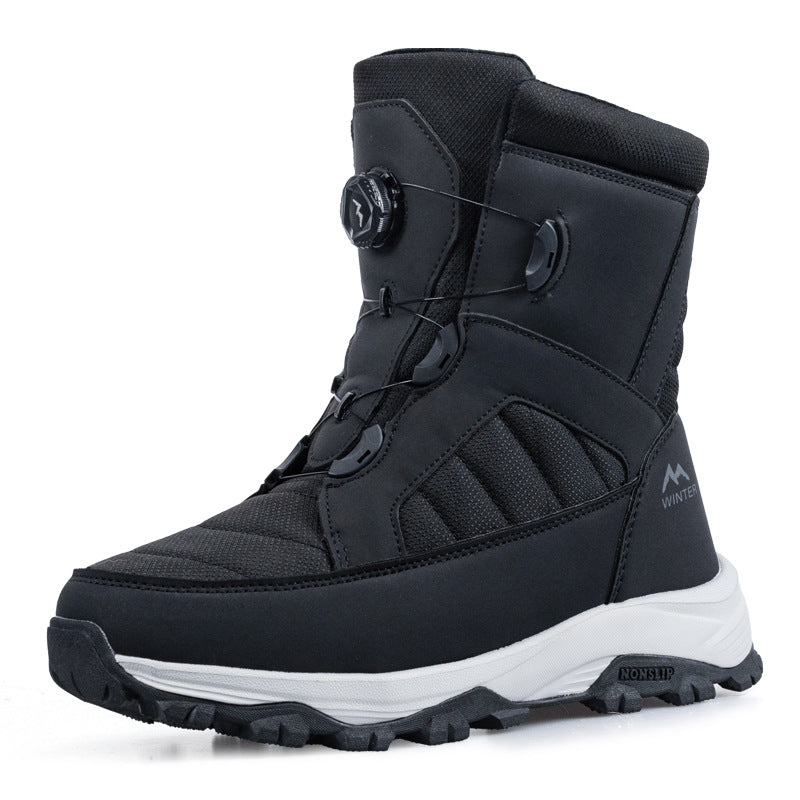 Black Frostbuckle winter boot with rotary dial closure and high ankle coverage