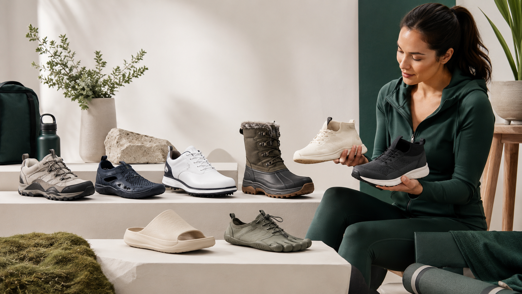 Comparing footwear styles for different activities, weather, and fit preferences
