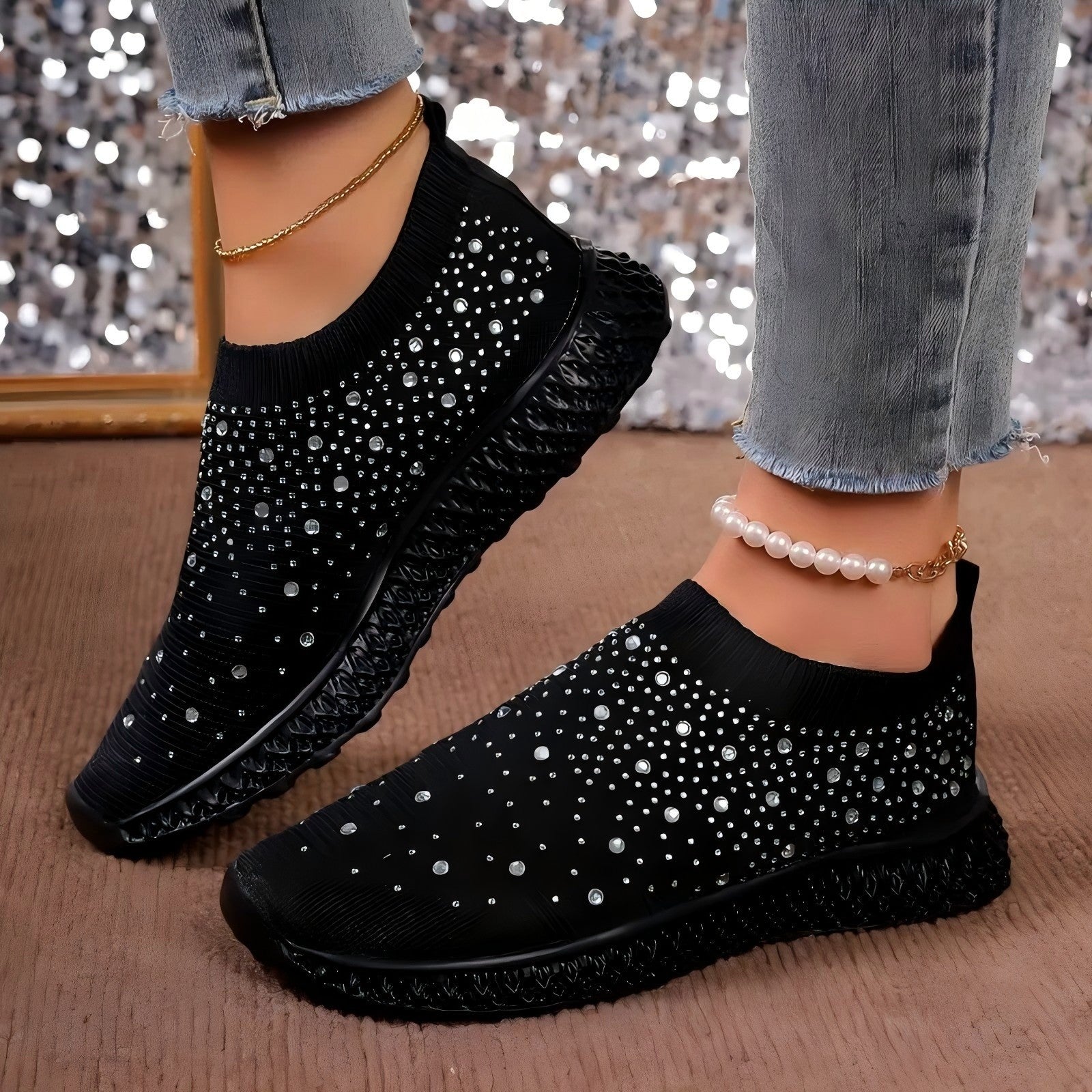 CrystalMesh Flat Sneakers, product view 5
