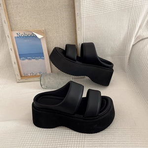 Heelrise Thick-Sole Open-Toe Heeled Sandals, product view 7