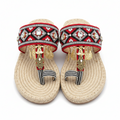 StrawBloom Straw Flower Bohemian Wedge Flip-Flops