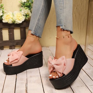 PetalWedge Bow Detail Peep-Toe Wedge Sandals, product view 10