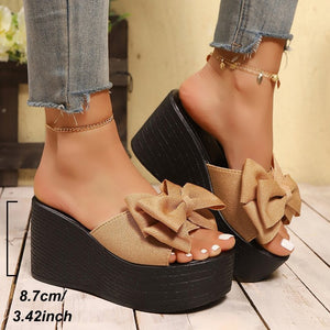 PetalWedge Bow Detail Peep-Toe Wedge Sandals, product view 11