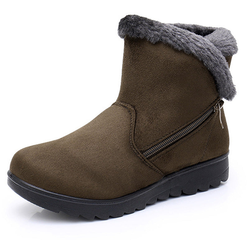SnowHaven Women's Plush Zip-Up Boots