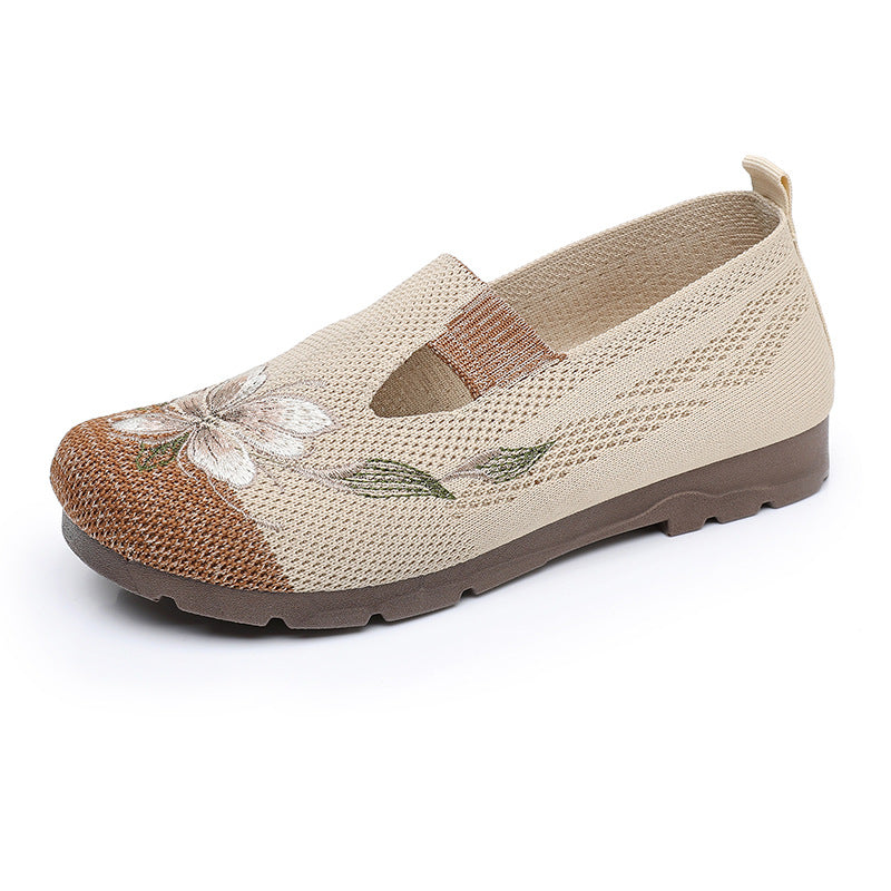 BlossomWeave Embroidered Slip-Ons