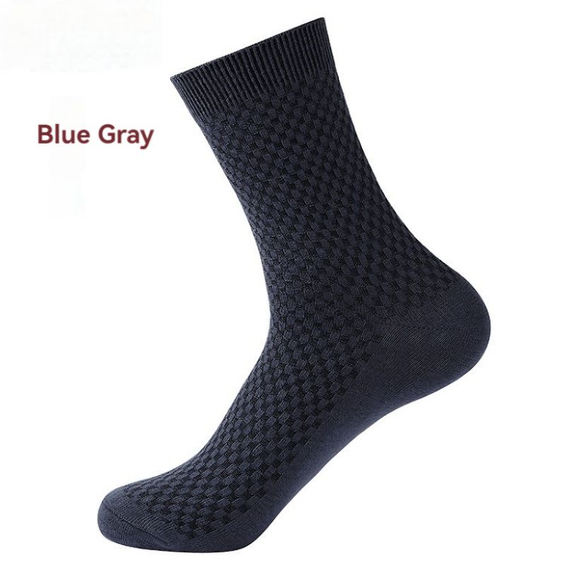 Elorvian bamboo sock in blue grey, mid-calf crew