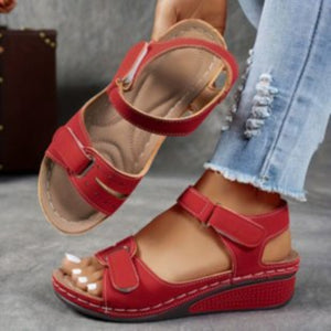 Romavelle Peep-Toe Velcro Roman Sandals, product view 6