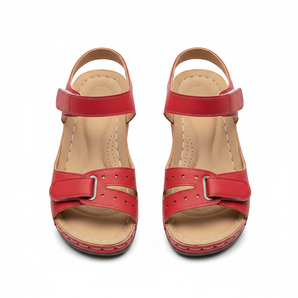 Romavelle Peep-Toe Velcro Roman Sandals