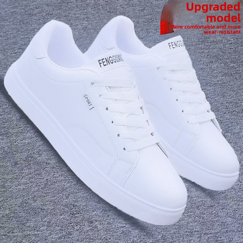 All-white ActiveCore lace-up sneakers shown from the front side angle