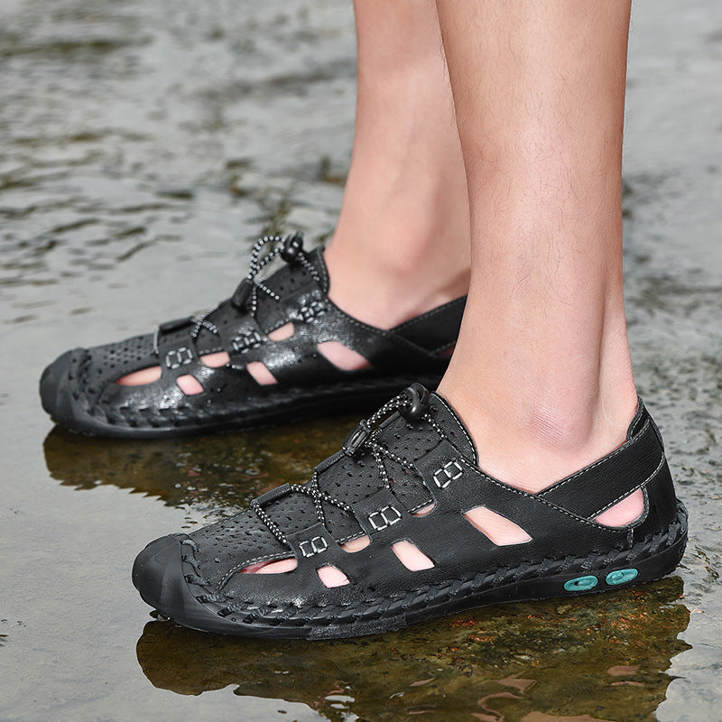 Airhide Closed-Toe Leather Sandals, product view 7