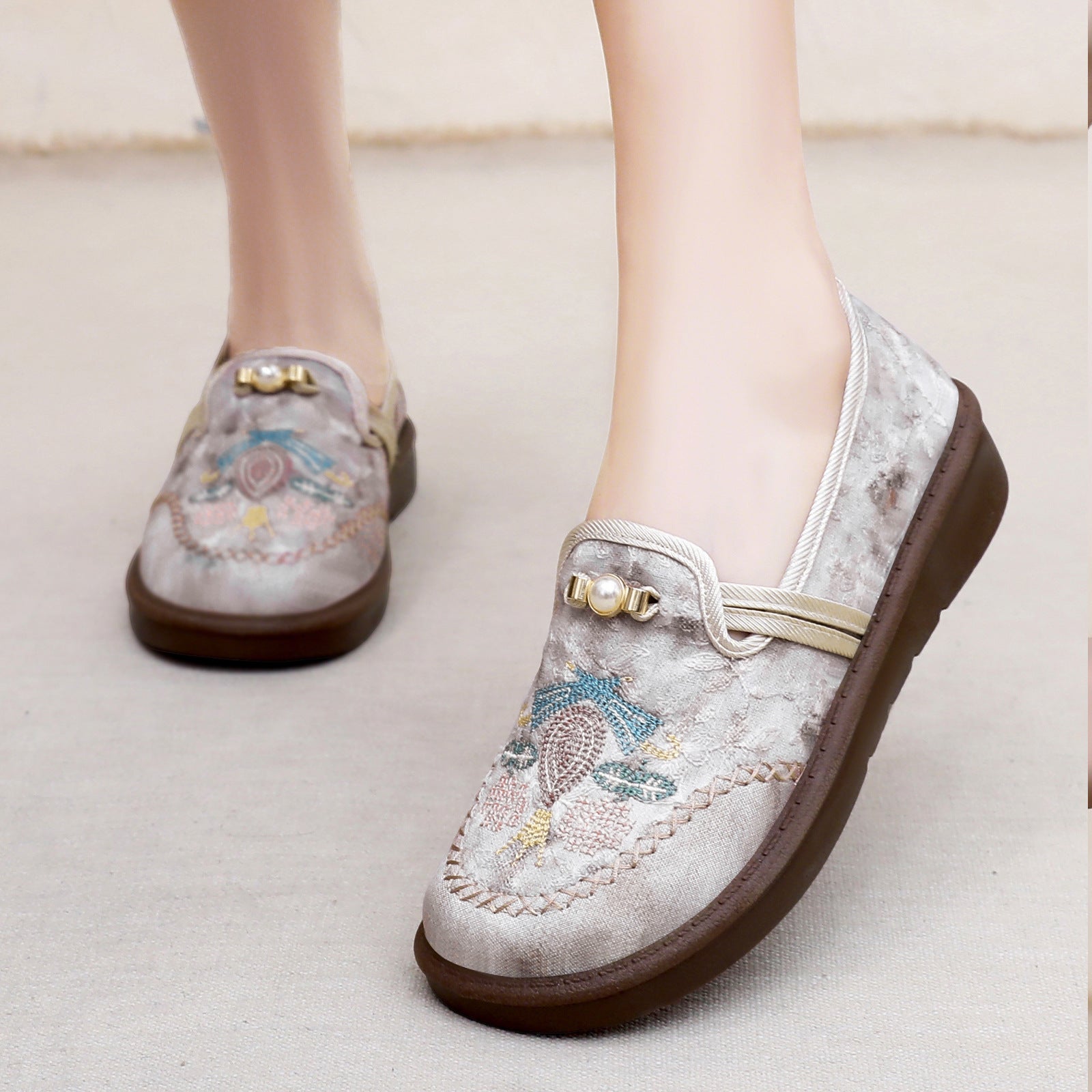 CottageEase Embroidered Slip-Ons, product view 4