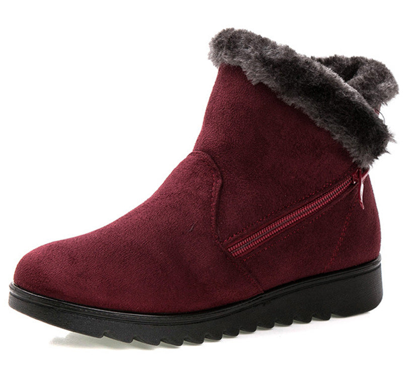 SnowHaven Women's Plush Zip-Up Boots
