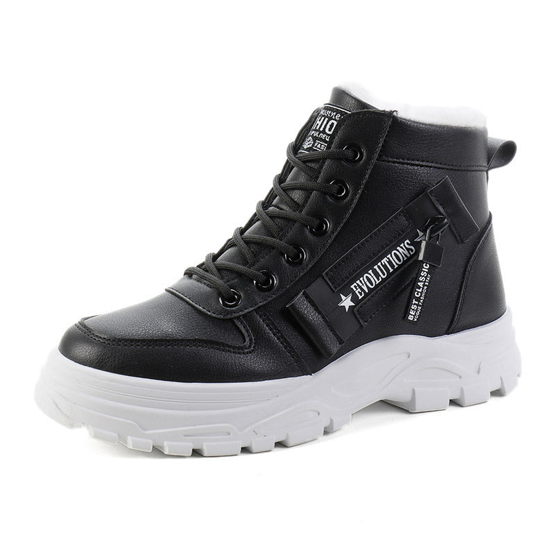 CozyLace Haven Fleece-Lined High-Top Winter Boots
