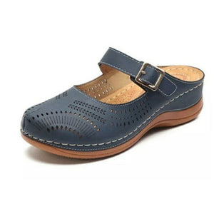 Retrowedge Hollow Half-Covered Wedge Sandals, product view 4