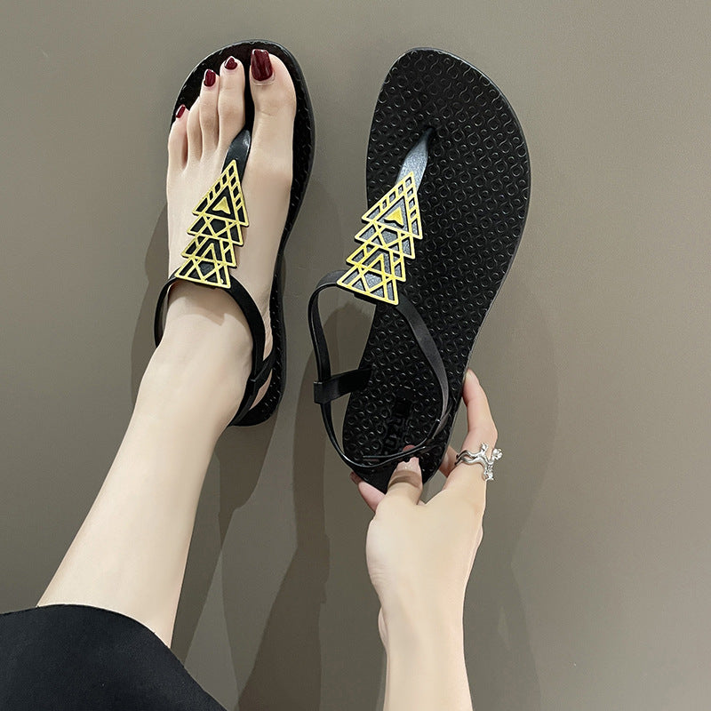 BohoRoam Bohemian Elastic Band Roman Sandals, product view 2