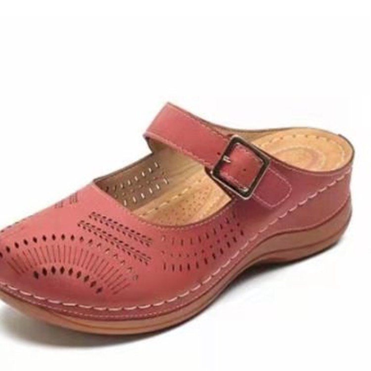 Retrowedge Hollow Half-Covered Wedge Sandals, product view 1