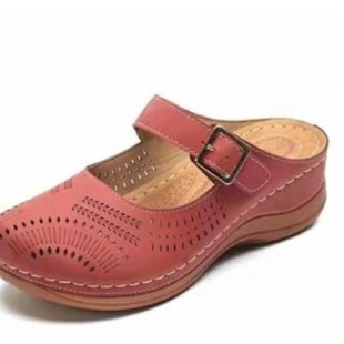 Retrowedge Hollow Half-Covered Wedge Sandals, product view 17