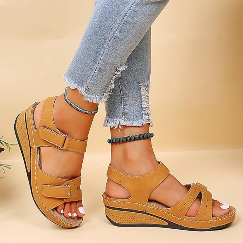 Romavelle Peep-Toe Velcro Roman Sandals, product view 10
