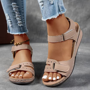 Romavelle Peep-Toe Velcro Roman Sandals, product view 5