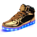 GlowSpark Kids' LED High-Top Sneakers