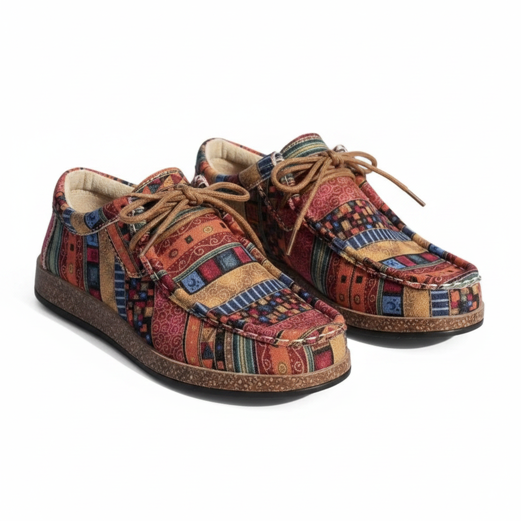 FolkTrail Canvas Lace-Up Flats