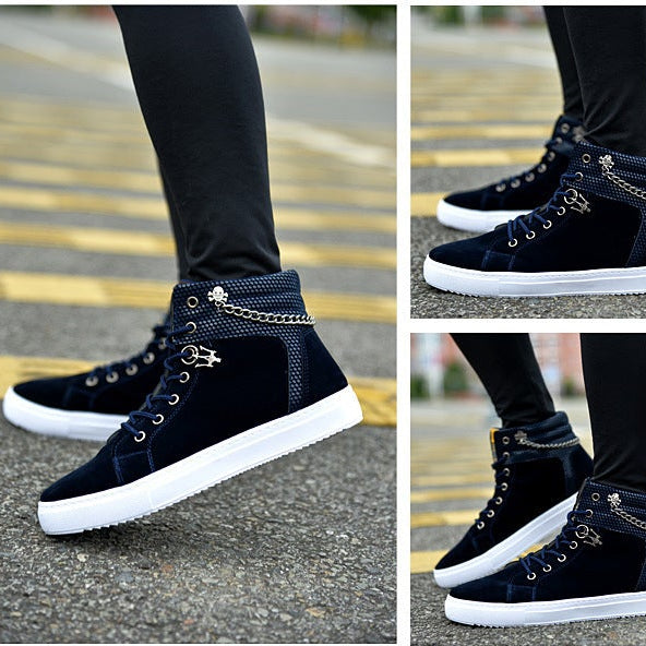 Person wearing black sneakers and pants with a collage of images showing different angles.