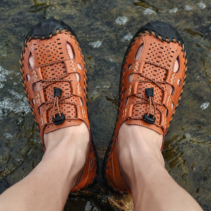 Airhide Closed-Toe Leather Sandals, product view 5