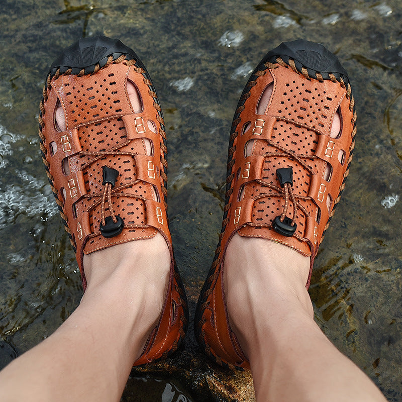 Airhide Closed-Toe Leather Sandals, product view 5