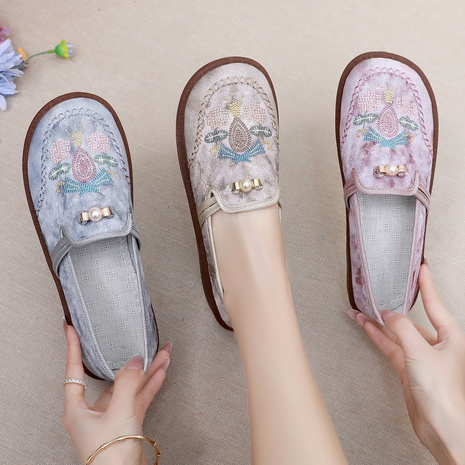 CottageEase Embroidered Slip-Ons, product view 8