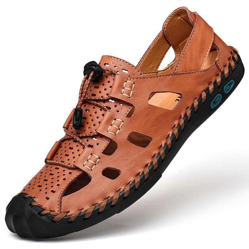Airhide Closed-Toe Leather Sandals, product view 4