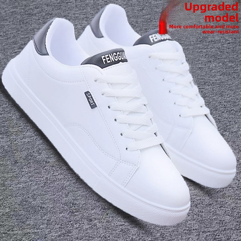 White ActiveCore sneakers with gray heel accents shown from the front side angle