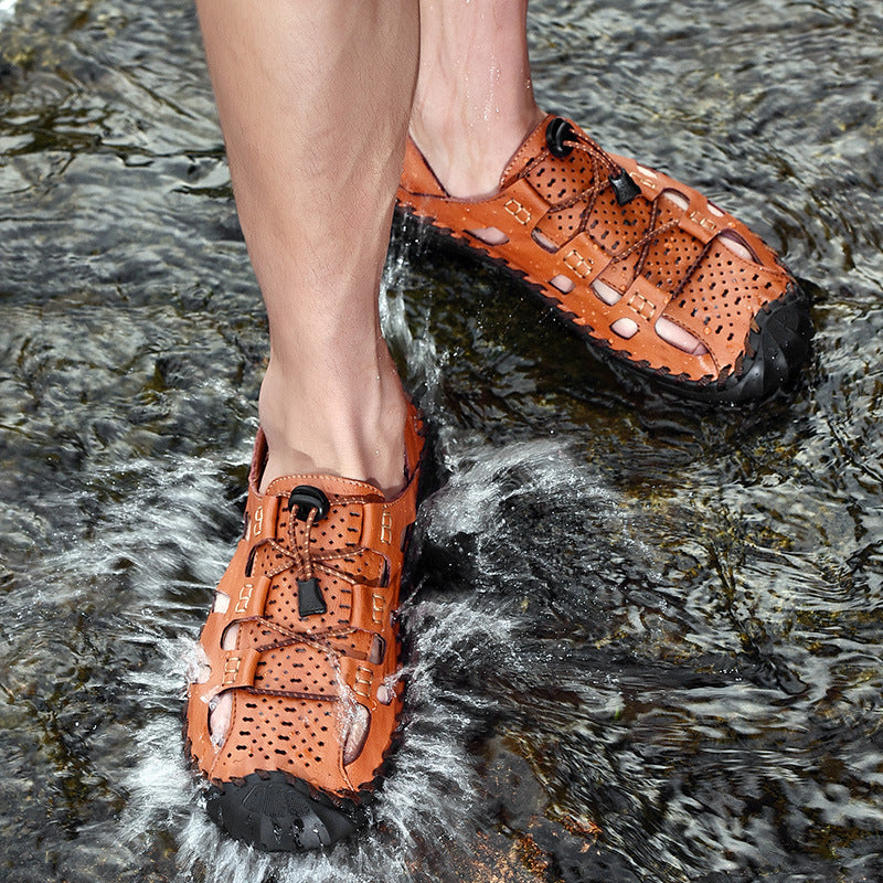 Airhide Closed-Toe Leather Sandals, product view 2
