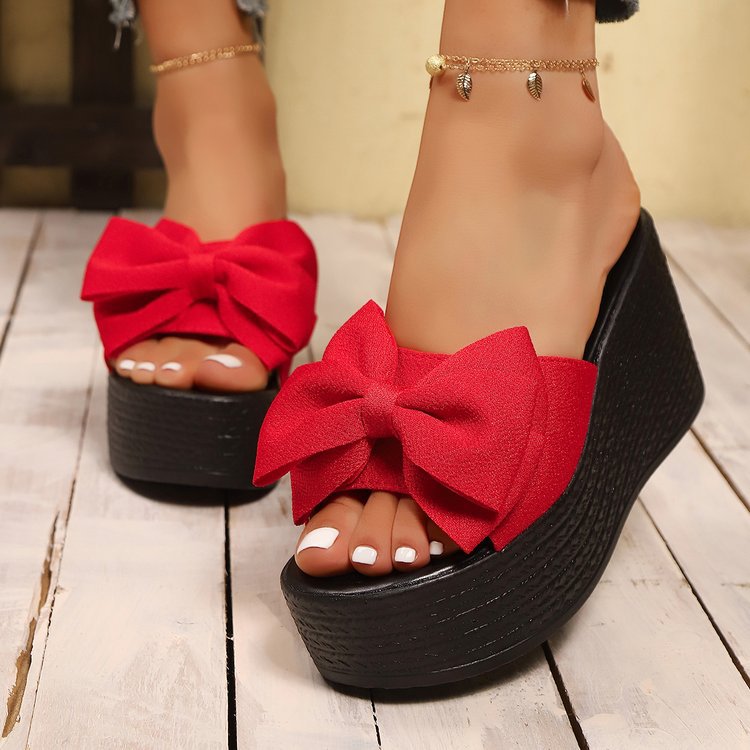 PetalWedge Bow Detail Peep-Toe Wedge Sandals, product view 9