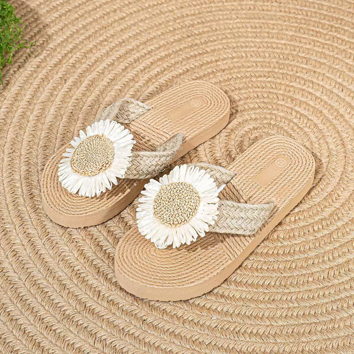 SunPetal Lightweight Sunflower Print Flip-Flops, product view 5