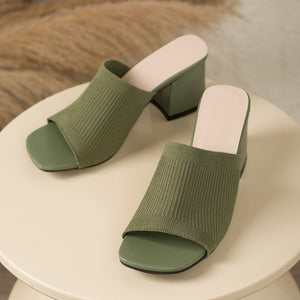 Knitform Chunky Heel Square-Toe Sandals, product view 9