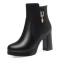 Glintheel Chunky Heel Winter Ankle Boots, product view 1