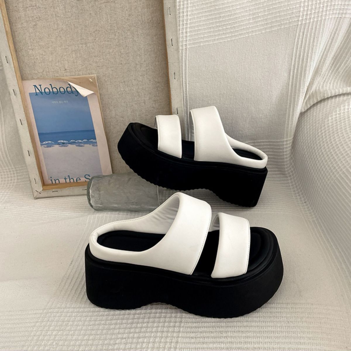Heelrise Thick-Sole Open-Toe Heeled Sandals, product view 6