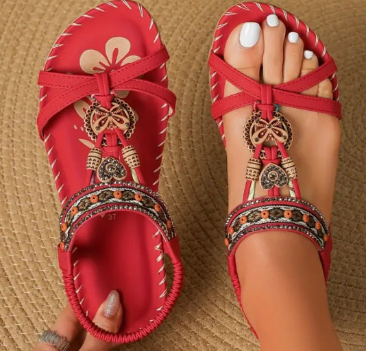 SunMosaic Beaded Flat Sandals, product view 6